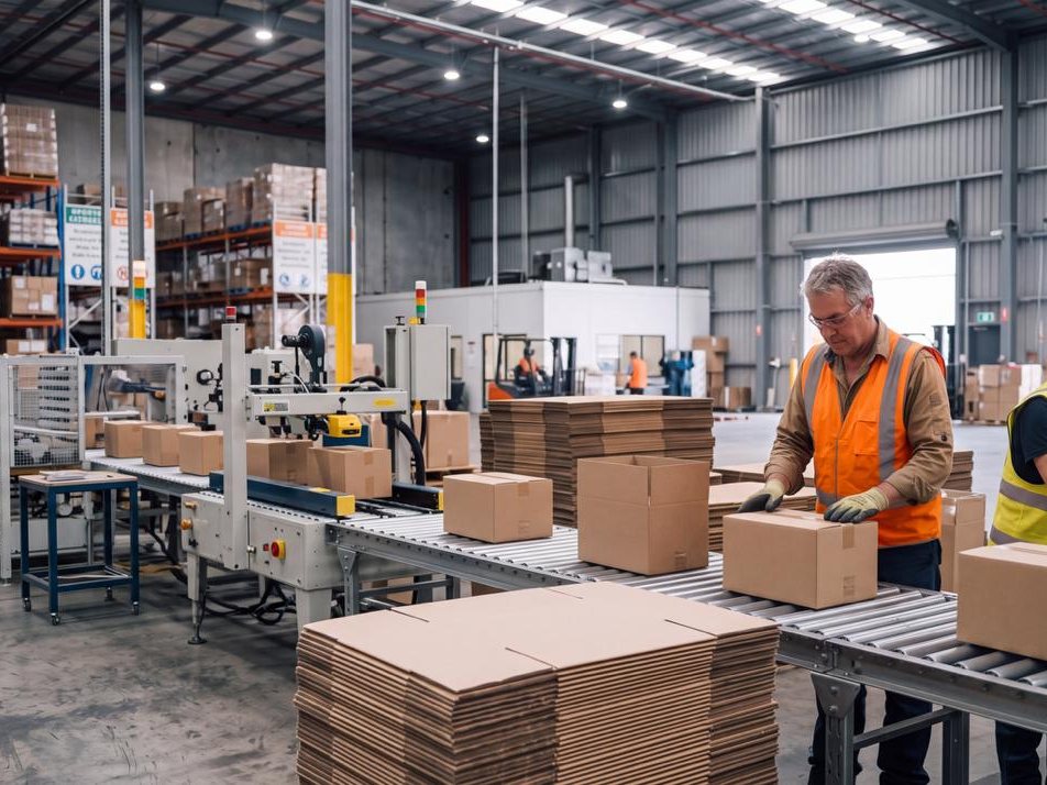 Warehouse team packing orders