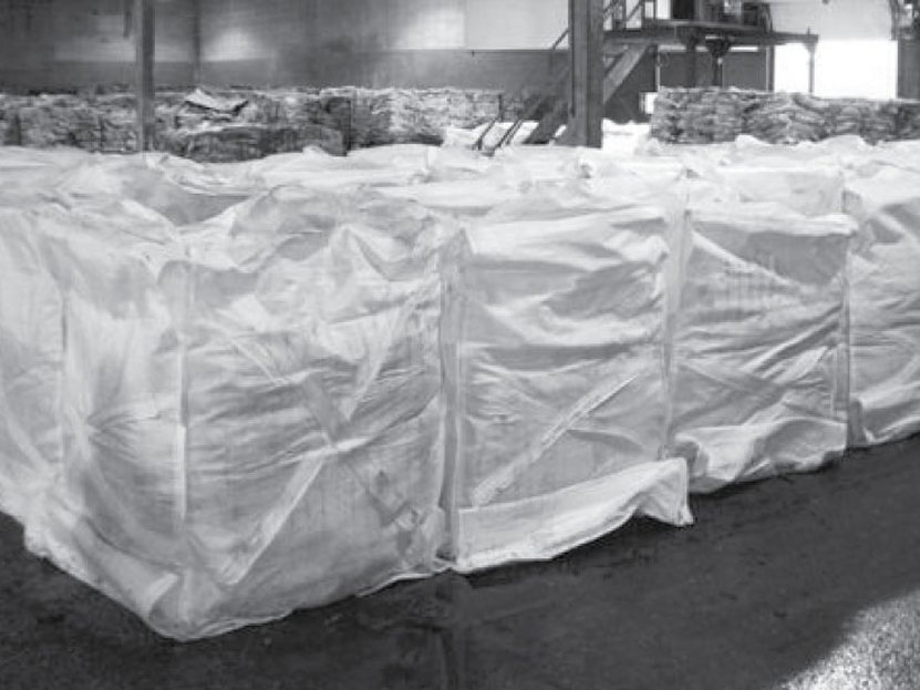 Palletised SM Transporter hide bags ready for export